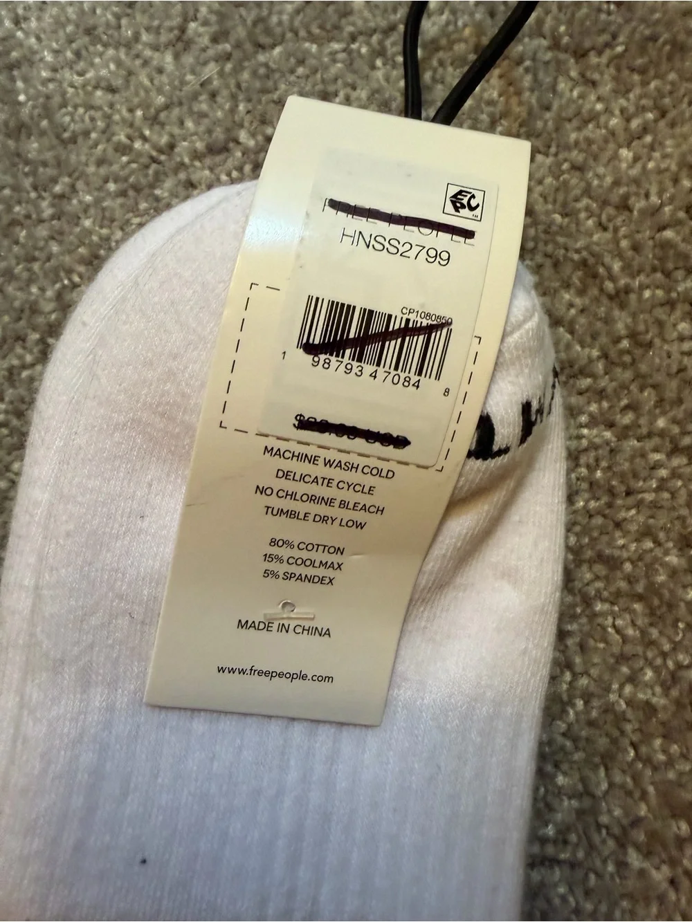 Free People Movement Multi-Color & White Crew Socks - Abstract Print